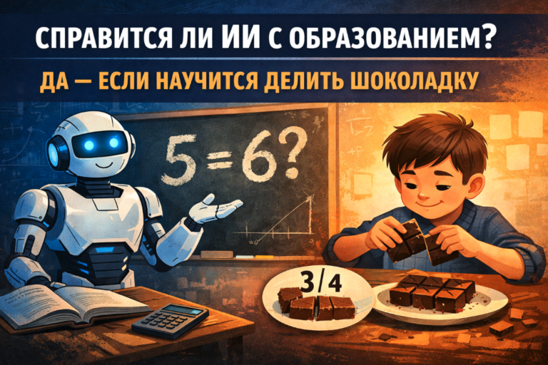 Подробнее о статье СПРАВИТСЯ ЛИ ИИ С ОБРАЗОВАНИЕМ? ДА — ЕСЛИ НАУЧИТСЯ ДЕЛИТЬ ШОКОЛАДКУ