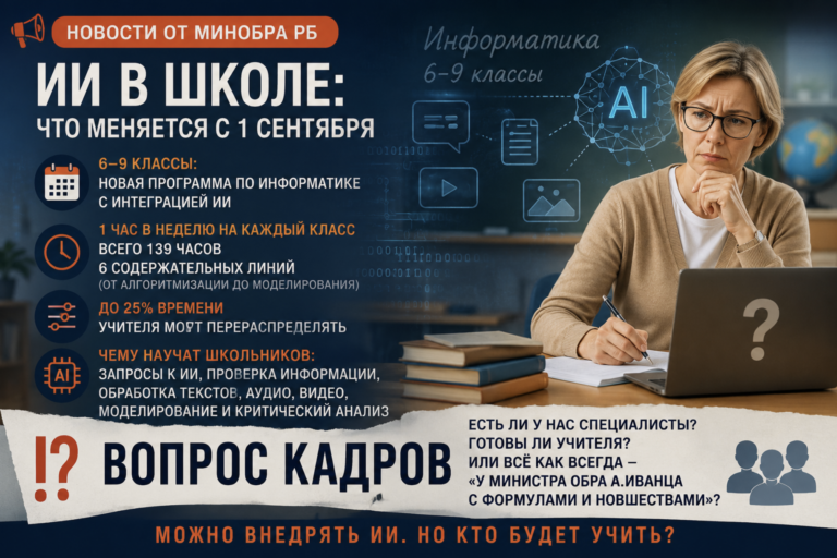 Читать далее о этой статье МОЖНО ВНЕДРЯТЬ ИИ, НО КТО БУДЕТ УЧИТЬ ДЕТЕЙ ИНФОРМАТИКЕ?